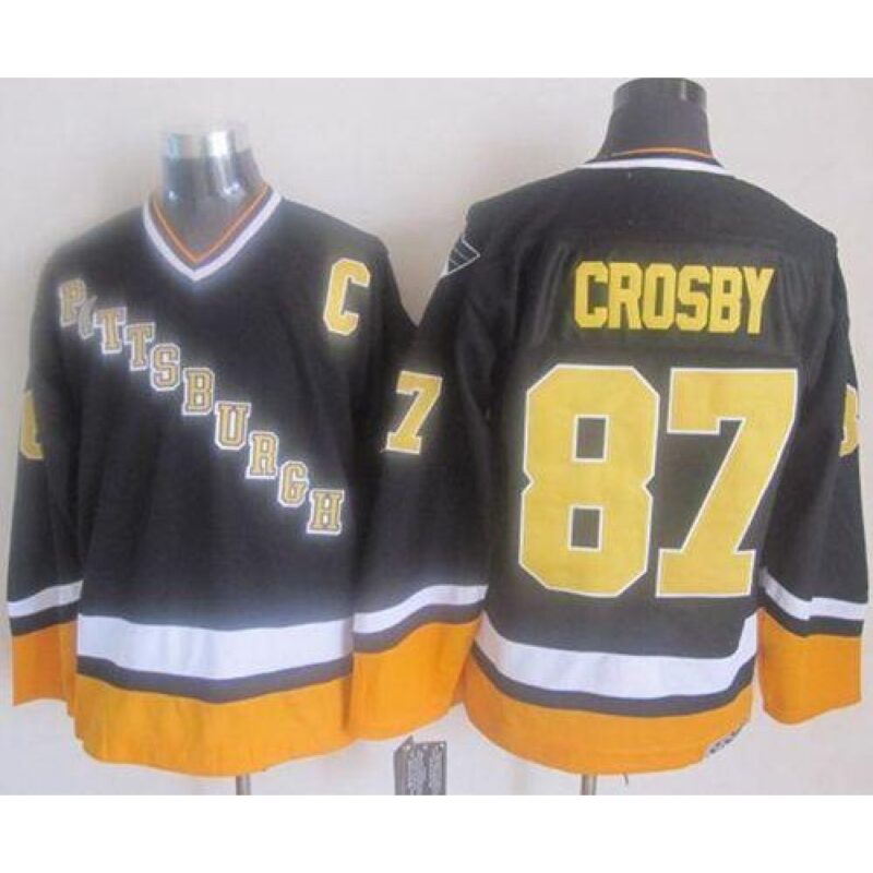 686188bacfb1e_1 Penguins #87 Sidney Crosby Black/Yellow CCM Throwback Stitched NHL Jersey