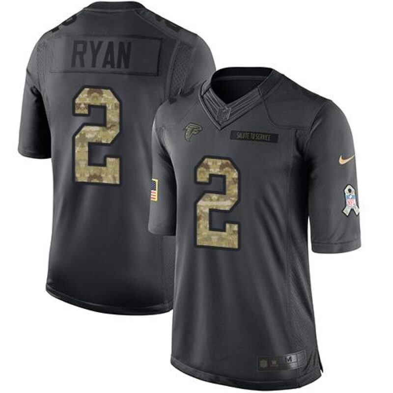686188dc5beed_1 Falcons #2 Matt Ryan Black Youth Stitched NFL Limited 2016 Salute to Service Jersey
