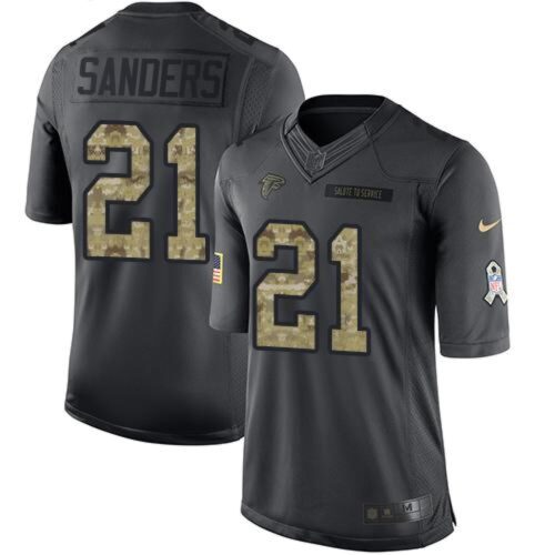 686188e19f47b_1 Falcons #21 Deion Sanders Black Youth Stitched NFL Limited 2016 Salute to Service Jersey