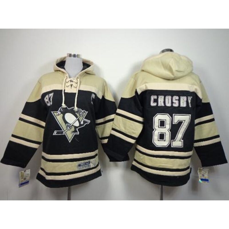 686188ee62e16_1 Penguins #87 Sidney Crosby Black Sawyer Hooded Sweatshirt Stitched Youth NHL Jersey