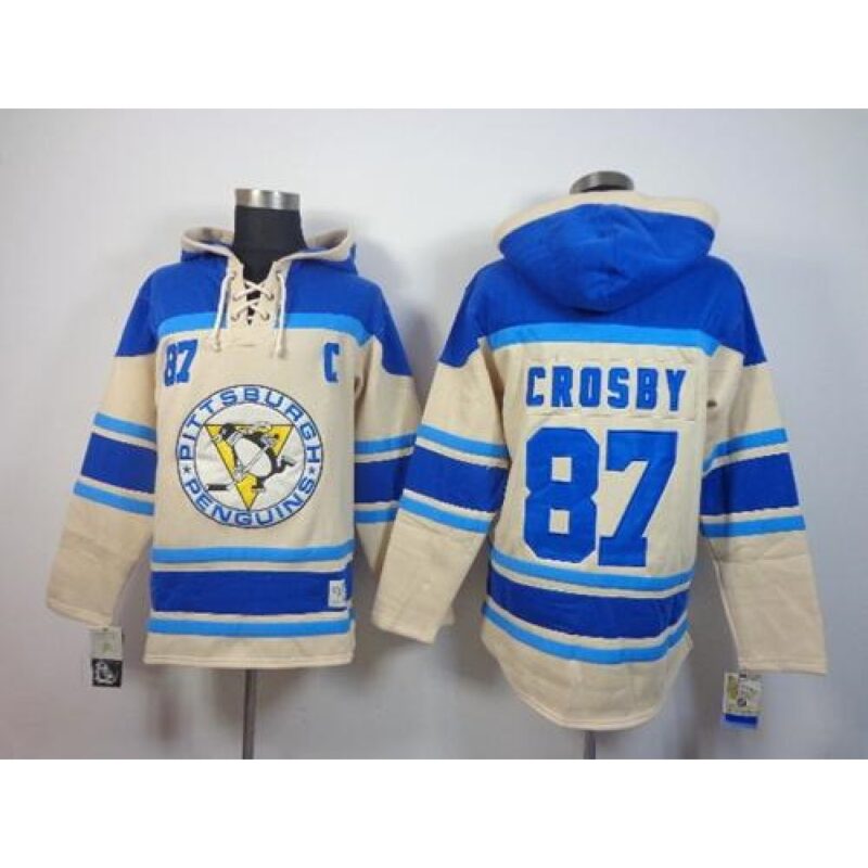 686188f9cb285_1 Penguins #87 Sidney Crosby Cream Sawyer Hooded Sweatshirt Stitched NHL Jersey