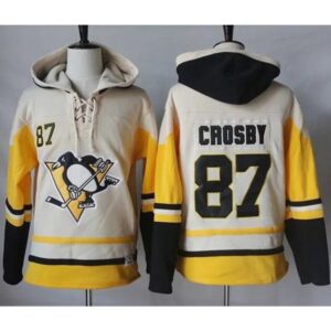 686188fca3283_1 Penguins #87 Sidney Crosby Cream/Gold Sawyer Hooded Sweatshirt Stitched NHL Jersey