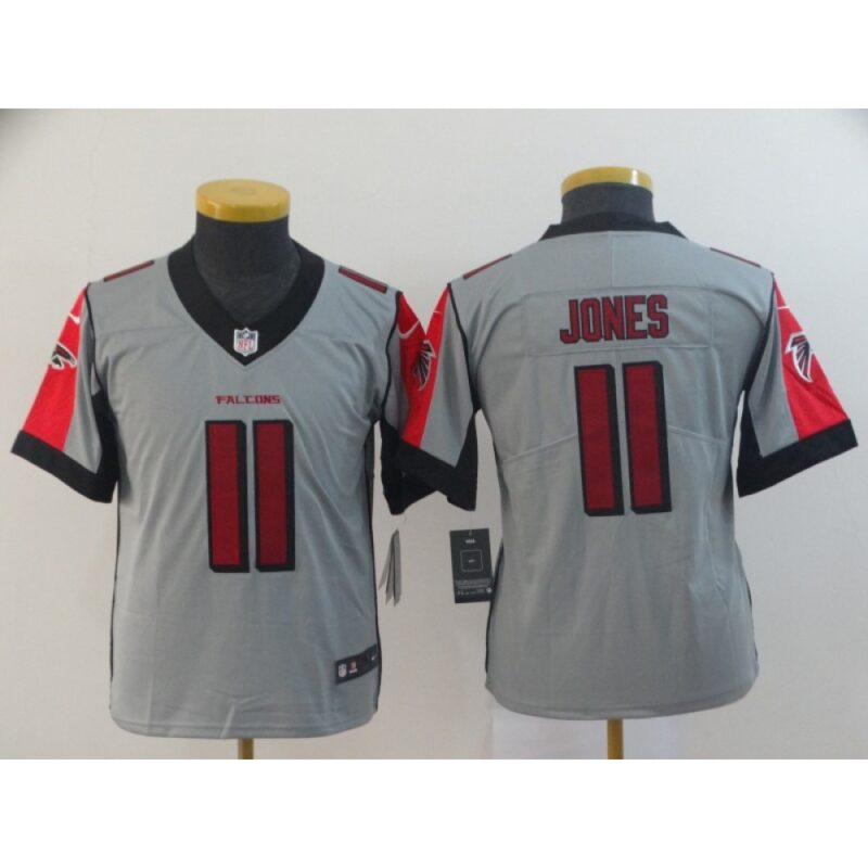 686189104f1aa_1 Youth Atlanta Falcons #11 Julio Jones Grey Inverted Legend Stitched NFL Jersey
