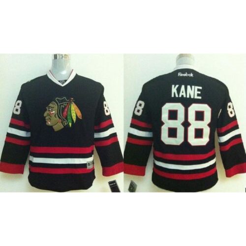 6861891306f49_1 Blackhawks #88 Patrick Kane Stitched Black Youth NHL Jersey