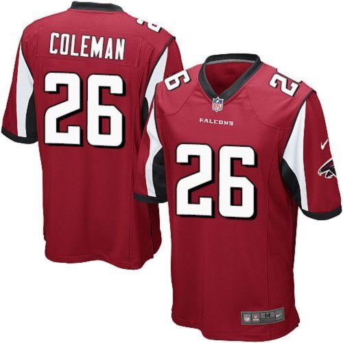 6861891feed05_1 Falcons #26 Tevin Coleman Red Team Color Youth Stitched NFL Elite Jersey