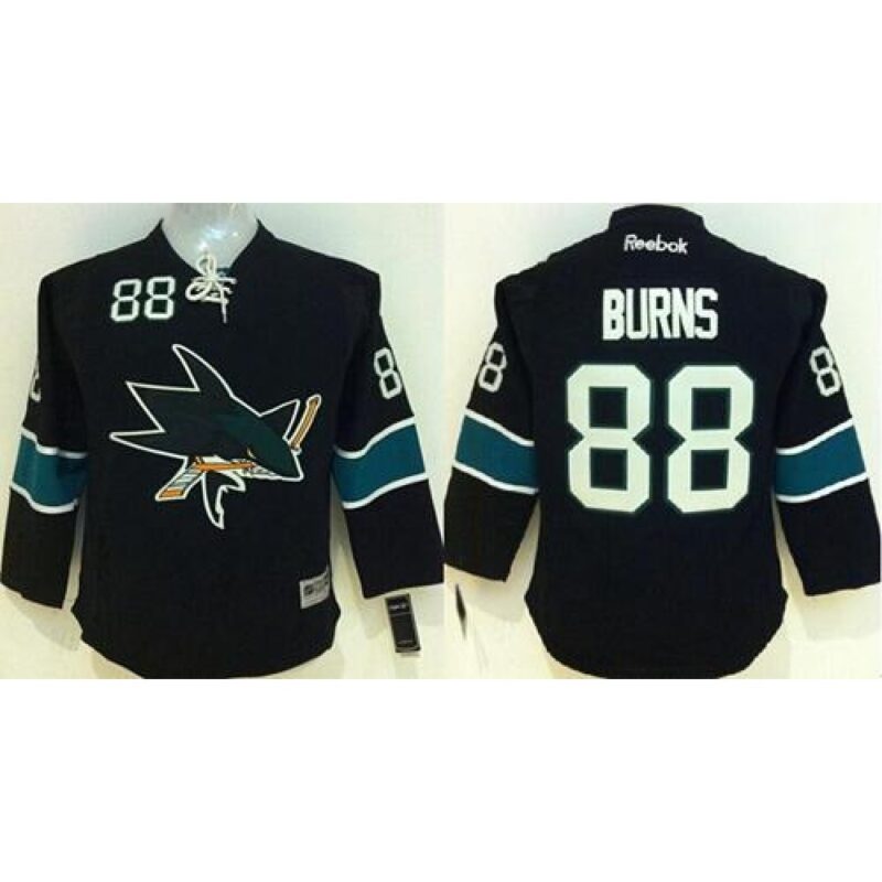 6861892b908f1_1 Sharks #88 Brent Burns Black Stitched Youth NHL Jersey