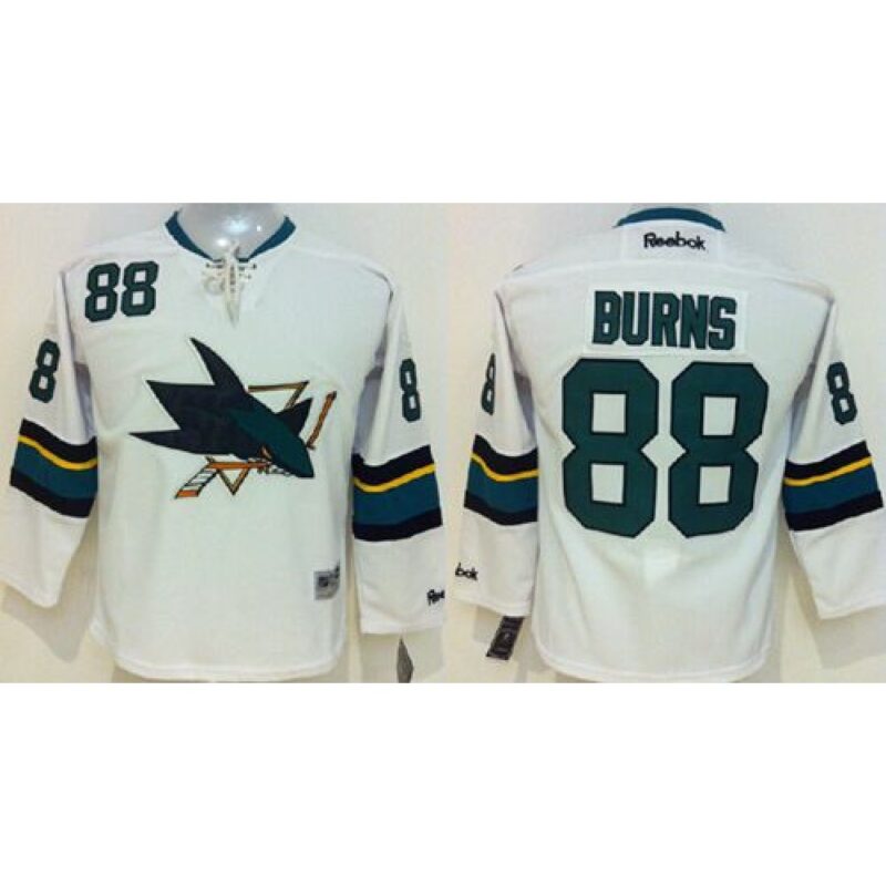 686189311608e_1 Sharks #88 Brent Burns White Stitched Youth NHL Jersey