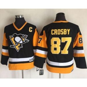 6861896901184_1 Penguins #87 Sidney Crosby Black Alternate CCM Throwback Stitched Youth NHL Jersey