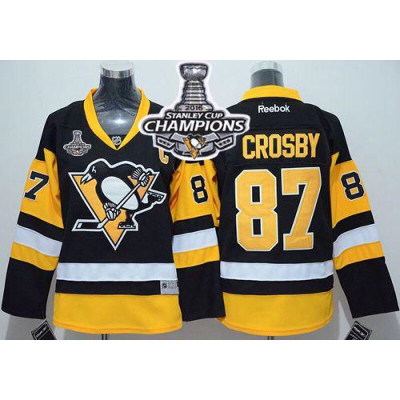 68618973a1dbf_1 Penguins #87 Sidney Crosby Black 2016 Stanley Cup Champions Stitched Youth NHL Jersey