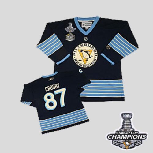 6861897e7e394_1 Penguins #87 Sidney Crosby Dark Blue 2011 Winter Classic Vintage 2016 Stanley Cup Champions Stitched Youth NHL Jersey