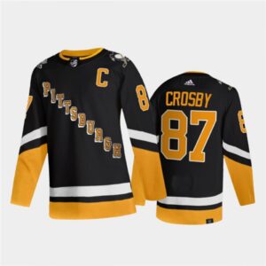 686189b9e69b0_1 Men's Pittsburgh Penguins #87 Sidney Crosby 2021/2022 Black Stitched Jersey