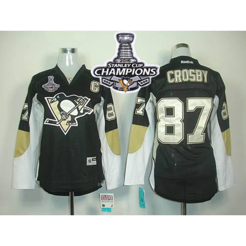 686189cb36ef9_1 Penguins #87 Sidney Crosby Black 2016 Stanley Cup Champions Women's Home Stitched NHL Jersey