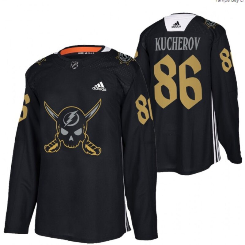 686189db880d3_1 Men's Tampa Bay Lightning #86 Nikita Kucherov Black Gasparilla inspired Pirate-themed Warmup Stitched Jersey