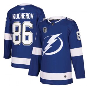 686189de7dec9_1 Men's Tampa Bay Lightning #86 Nikita Kucherov 2022 Blue Stanley Cup Final Patch Stitched Jersey