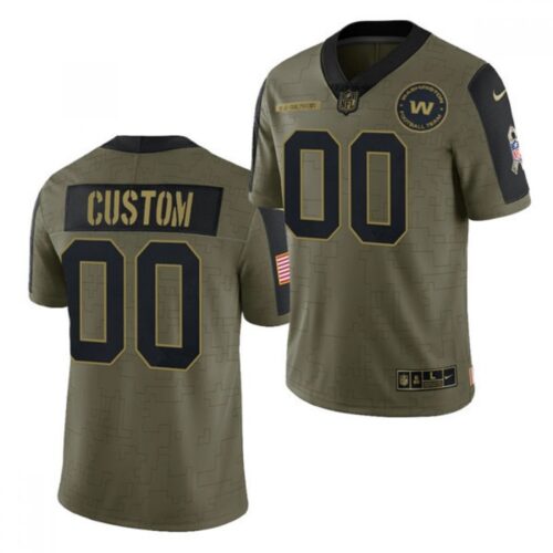 68618a27a6b49_1 Men's Washington Football Team ACTIVE PLAYER Custom 2021 Olive Salute To Service Limited Stitched Jersey