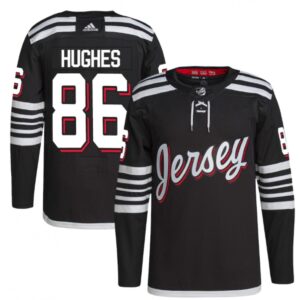 68618a39bdc3a_1 Men's New Jersey Devils #86 Jack Hughes 2021/22 Black Stitched Jersey