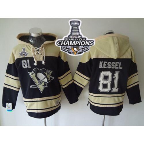 68618a4de250d_1 Penguins #81 Phil Kessel Black Sawyer Hooded Sweatshirt 2016 Stanley Cup Champions Stitched NHL Jersey