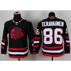 68618a7606513_1 Blackhawks #86 Teuvo Teravainen Black(Red Skull) 2014 Stadium Series Stitched Youth NHL Jersey