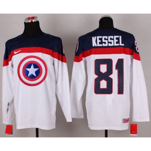 68618a8f3f15c_1 Olympic Team USA #81 Phil Kessel White Captain America Fashion Stitched NHL Jersey