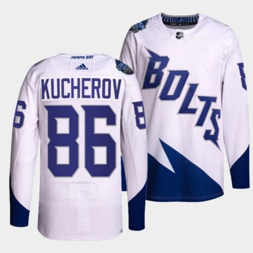 68618a9a55baf_1 Men's Tampa Bay Lightning #86 Nikita Kucherov 2022 White Stadium Series Breakaway Stitched Jersey