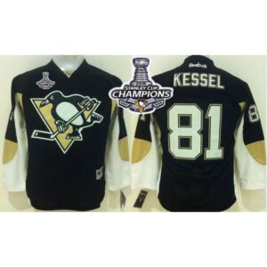 68618abc4adf4_1 Penguins #81 Phil Kessel Black 2016 Stanley Cup Champions Stitched Youth NHL Jersey