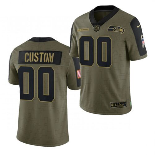 68618ae139085_1 Men's Seattle Seahawks ACTIVE PLAYER Custom 2021 Olive Salute To Service Limited Stitched Jersey