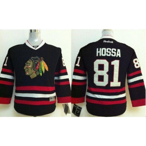 68618ae5a330d_1 Blackhawks #81 Marian Hossa Stitched Black Youth NHL Jersey