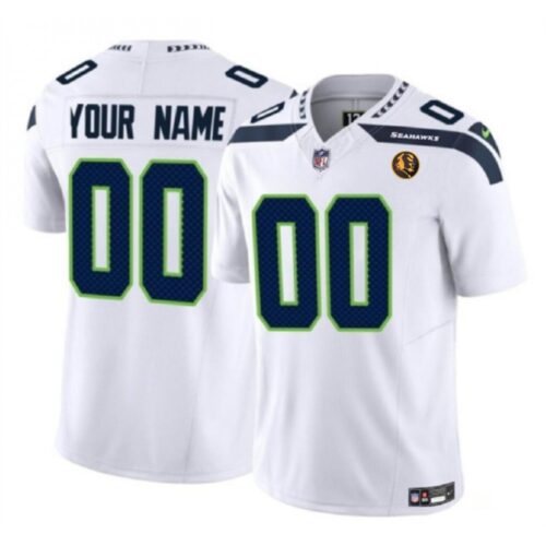 68618aee6b0ec_1 Men's Seattle Seahawks Active Player Custom White 2023 F.U.S.E. With John Madden Patch Vapor Limited Stitched Football Jersey