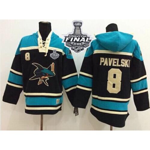 68618b080de8a_1 Sharks #8 Joe Pavelski Black Sawyer Hooded Sweatshirt 2016 Stanley Cup Final Patch Stitched NHL Jersey