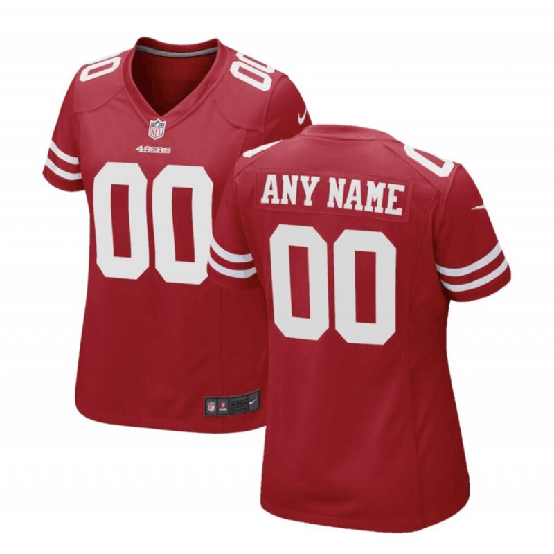 68618b21ee3fa_1 Women's San Francisco 49ers Customized Red Stitched Limited Jersey(Run Small