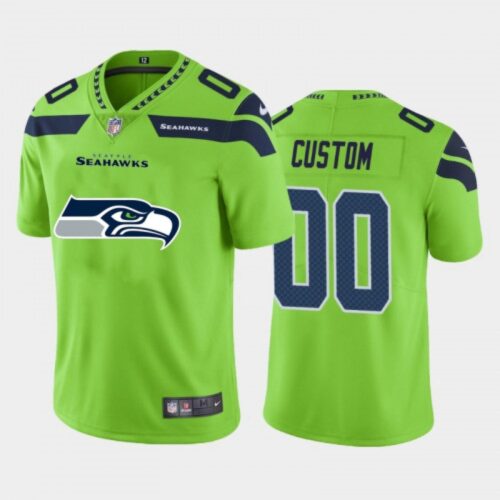 68618b42a9745_1 Men's Seattle Seahawks Customized Green 2020 Team Big Log Limited Stitched Jersey