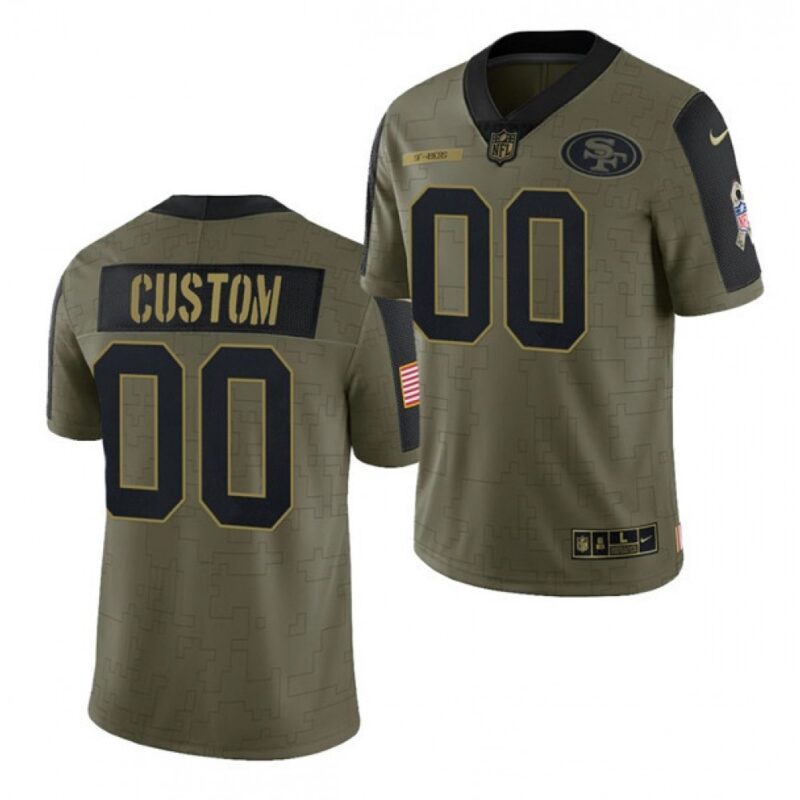 68618b7424bb5_1 Men's San Francisco 49ers ACTIVE PLAYER Custom 2021 Olive Salute To Service Limited Stitched Jersey