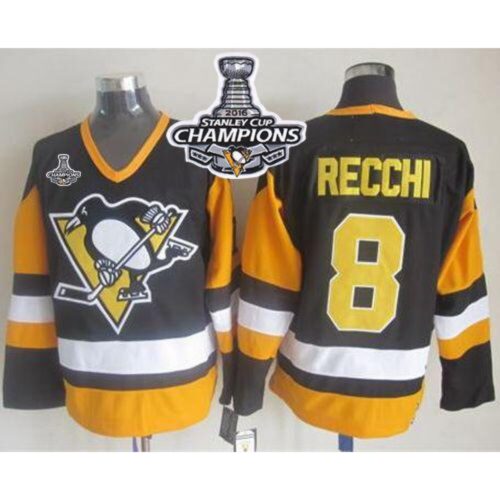68618b9655b7b_1 Penguins #8 Mark Recchi Black CCM Throwback 2016 Stanley Cup Champions Stitched NHL Jersey