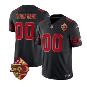 68618be536dde_1 Men's San Francisco 49ers Active Player Custom Black 2023 F.U.S.E. 50th Patch Throwback Stitched Football Jersey