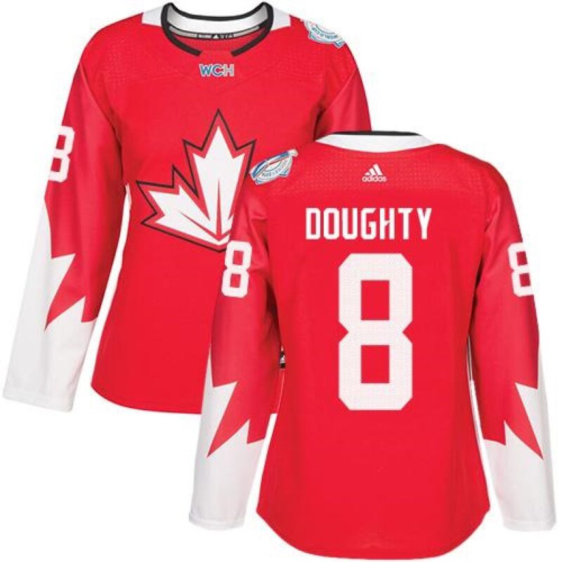 68618c060a66a_1 Team Canada #8 Drew Doughty Red 2016 World Cup Women's Stitched NHL Jersey