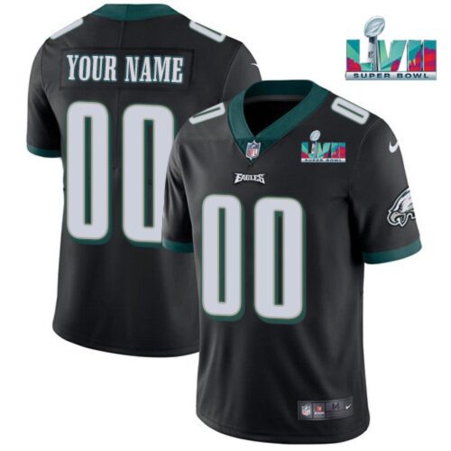 68618c493f9f7_1 Men's Philadelphia Eagles Customized Black Super Bowl LVII Patch Vapor Untouchable Limited Stitched Jersey