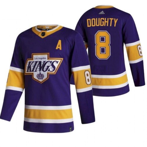 68618c52810fd_1 Men's Los Angeles Kings #8 Drew Doughty Purple 2020-21 Reverse Retro Stitched Jersey