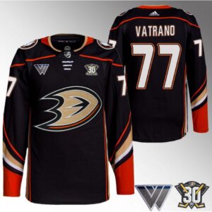 68618c66d2a9c_1 Men's Anaheim Ducks #77 Frank Vatrano Black 30th Anniversary Stitched Jersey
