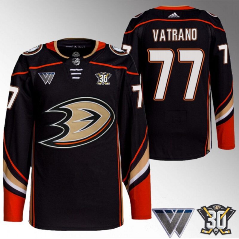68618c66d2a9c_1 Men's Anaheim Ducks #77 Frank Vatrano Black 30th Anniversary Stitched Jersey
