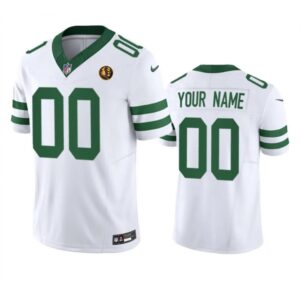 68618c76c837f_1 Men's New York Jets Active Player Custom White 2023 F.U.S.E. Throwback With John Madden Patch Vapor Limited Stitched Football Jersey