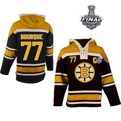 68618c9f6875e_1 Bruins Stanley Cup Finals Patch #77 Ray Bourque Black Sawyer Hooded Sweatshirt Stitched NHL Jersey