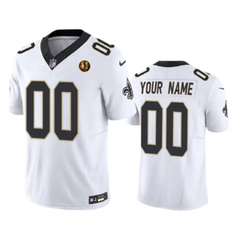 68618cb811f6d_1 Men's New Orleans Saints Active Player Custom White 2023 F.U.S.E. With John Madden Patch Vapor Limited Stitched Football Jersey