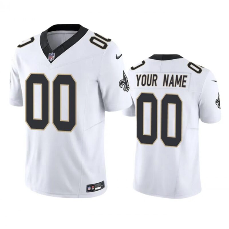 68618cbae6bd0_1 Men's New Orleans Saints Active Player Custom White 2023 F.U.S.E. Vapor Untouchable Limited Stitched Jersey