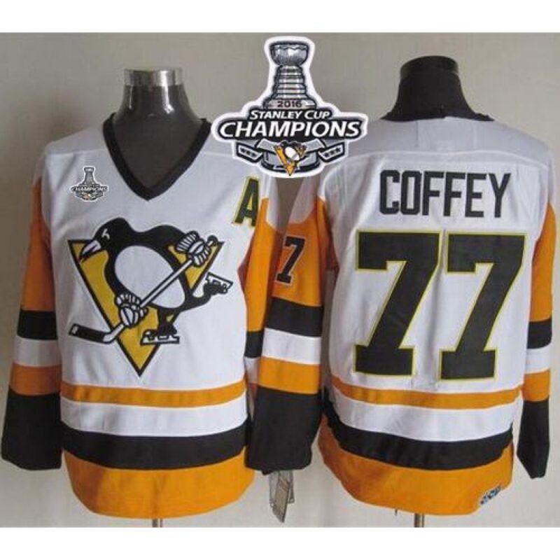 68618cc70ec32_1 Penguins #77 Paul Coffey White/Black CCM Throwback 2016 Stanley Cup Champions Stitched NHL Jersey