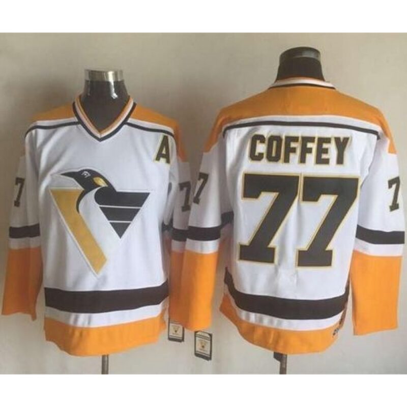 68618ccceafd2_1 Penguins #77 Paul Coffey White/Yellow CCM Throwback Stitched NHL Jersey