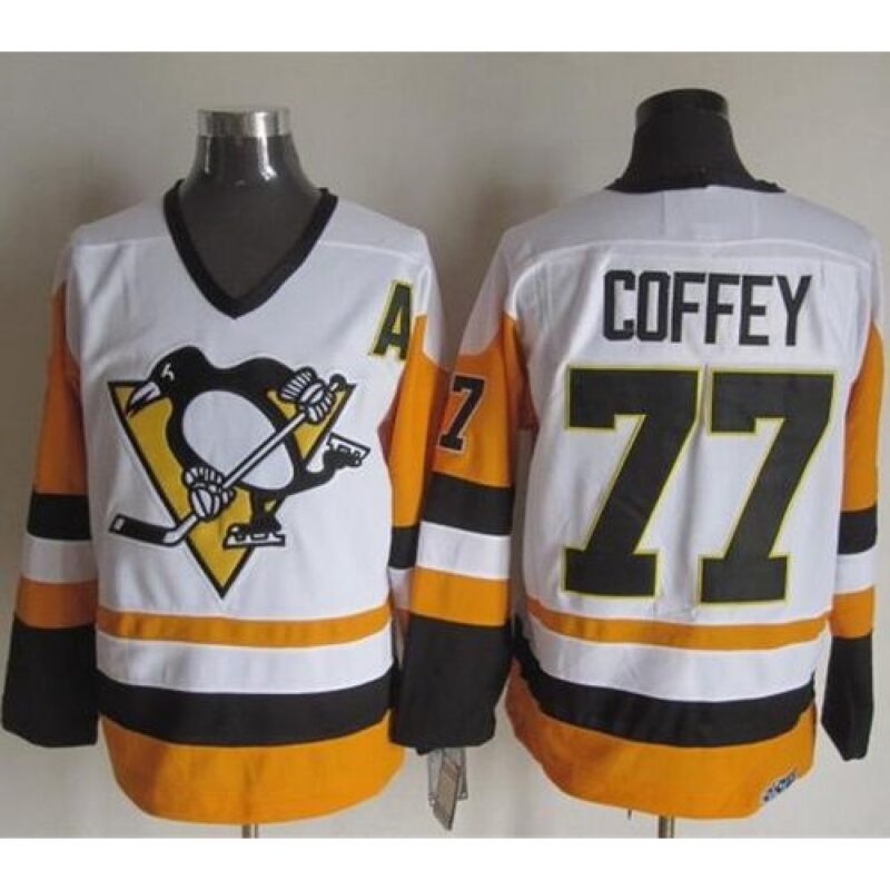 68618ccfd142c_1 Penguins #77 Paul Coffey White/Black CCM Throwback Stitched NHL Jersey