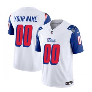 68618d0310a61_1 Men's New England Patriots Active Player Custom White/Blue 2023 F.U.S.E. Throwback Limited Stitched Football Jersey
