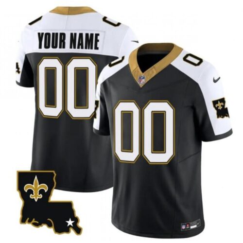 68618d1aae08c_1 Men's New Orleans Saints Customized Black White 2023 F.U.S.E. 1987 Legacy Vapor Stitched Jersey