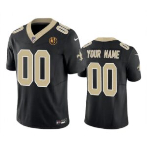 68618d1d42d9d_1 Men's New Orleans Saints Active Player Custom Black 2023 F.U.S.E. With John Madden Patch Vapor Limited Stitched Football Jersey
