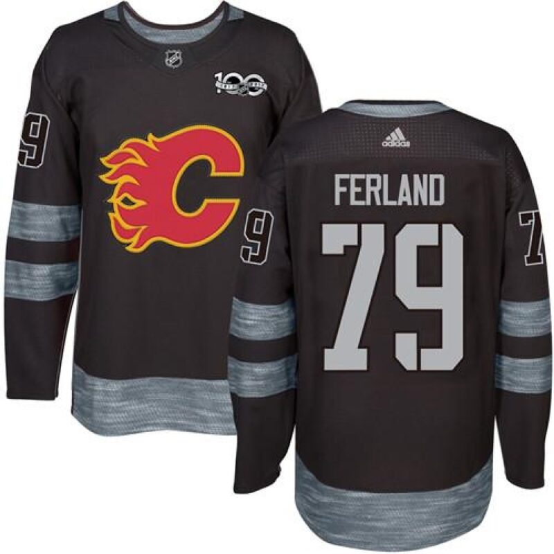 68618d27878e6_1 Flames #79 Michael Ferland Black 1917-2017 100th Anniversary Stitched NHL Jersey